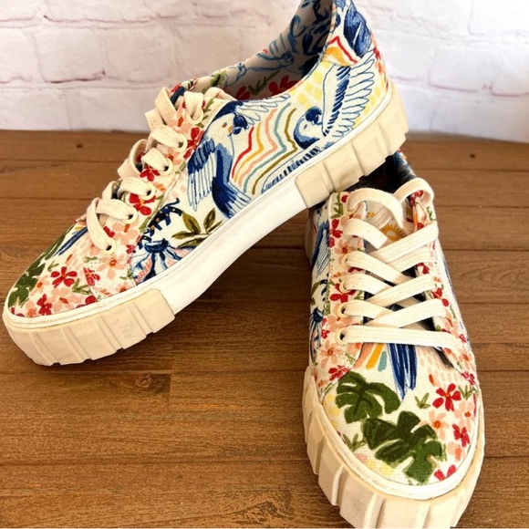 FARM Rio Shoes - Farm Rio Copacabana Platform Boho Women Sneakers size 9.5 Bohemian Tropical Palm